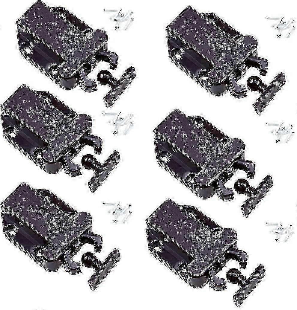 2025 Touch Release Catch Latch, Push To Open Catch Lock With Automatic Pop-up Function Cabinet Lock, Push Latch For Cupboard, Drawer, 6 Packbrown