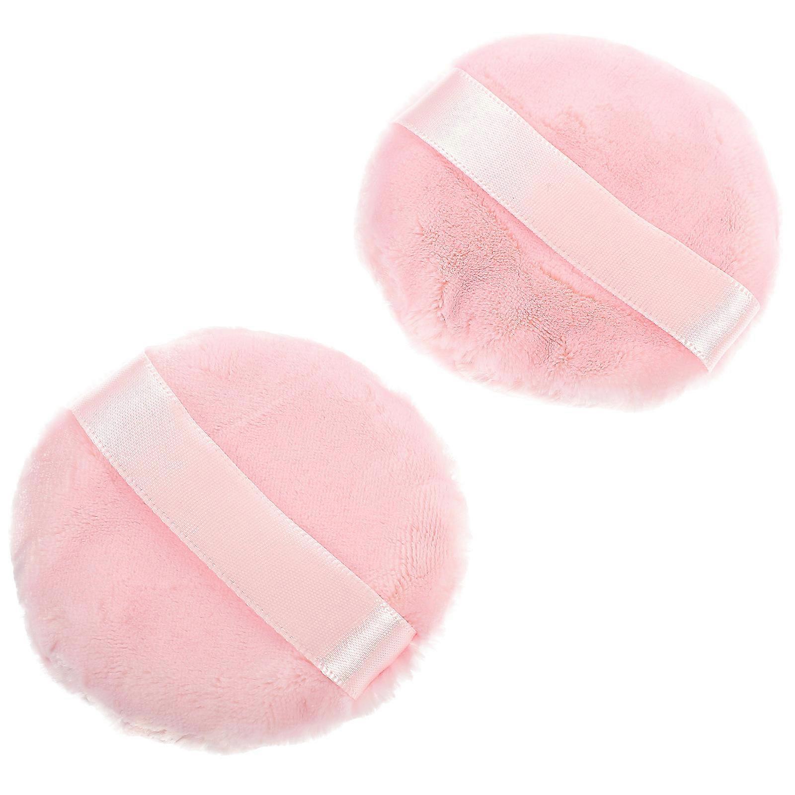 Pink Powder Makeup Sponge for Face with 2Pcs Cotton Makeup