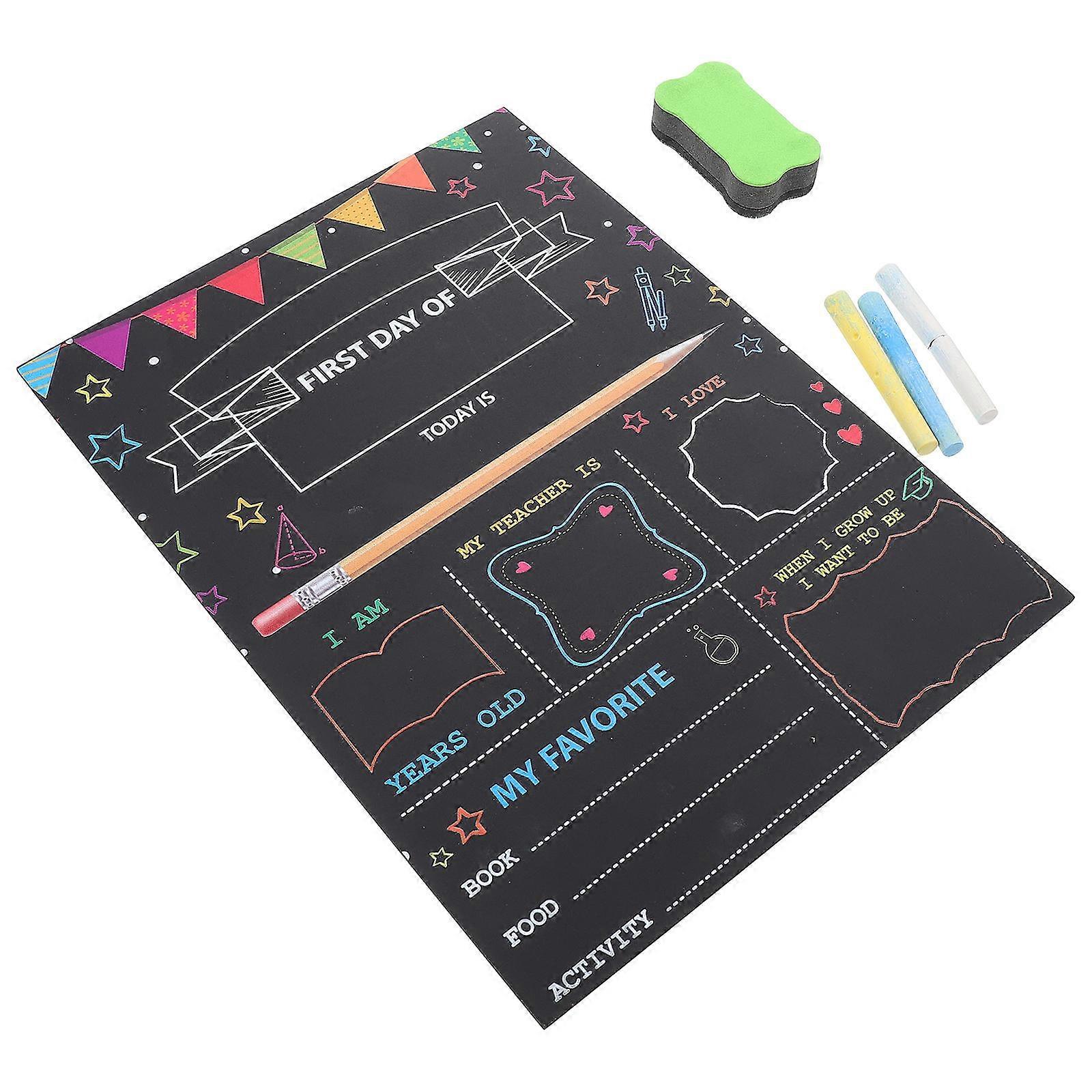 School Sign Chalkboard for Children Use 3Sets Day Message Boards