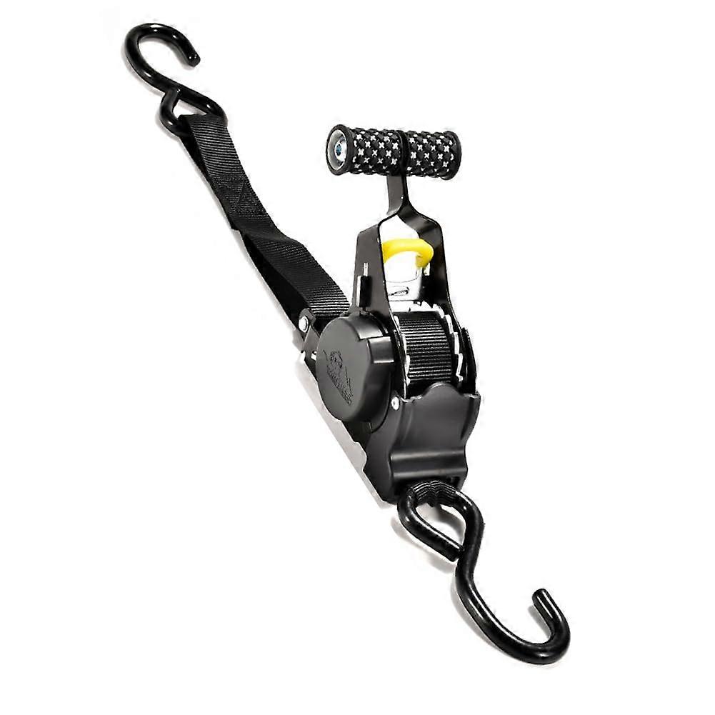Heavy Duty Retractable Ratchet Strap with Ergonomic THandle Grip and Automatic Retraction