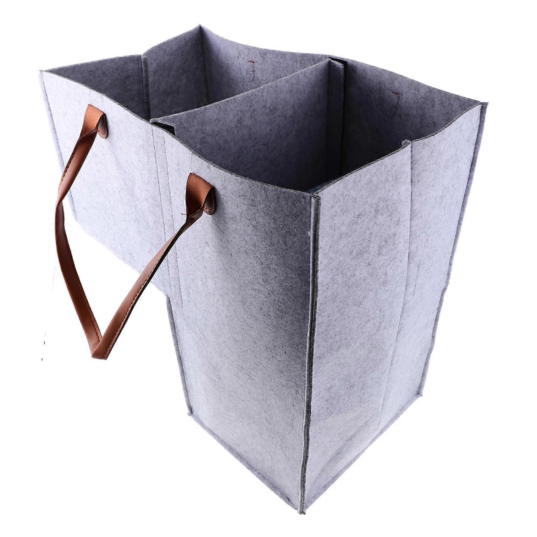 Foldable Laundry Basket Grey Wicker Hamper with Handles for SpaceSaving Home Organization