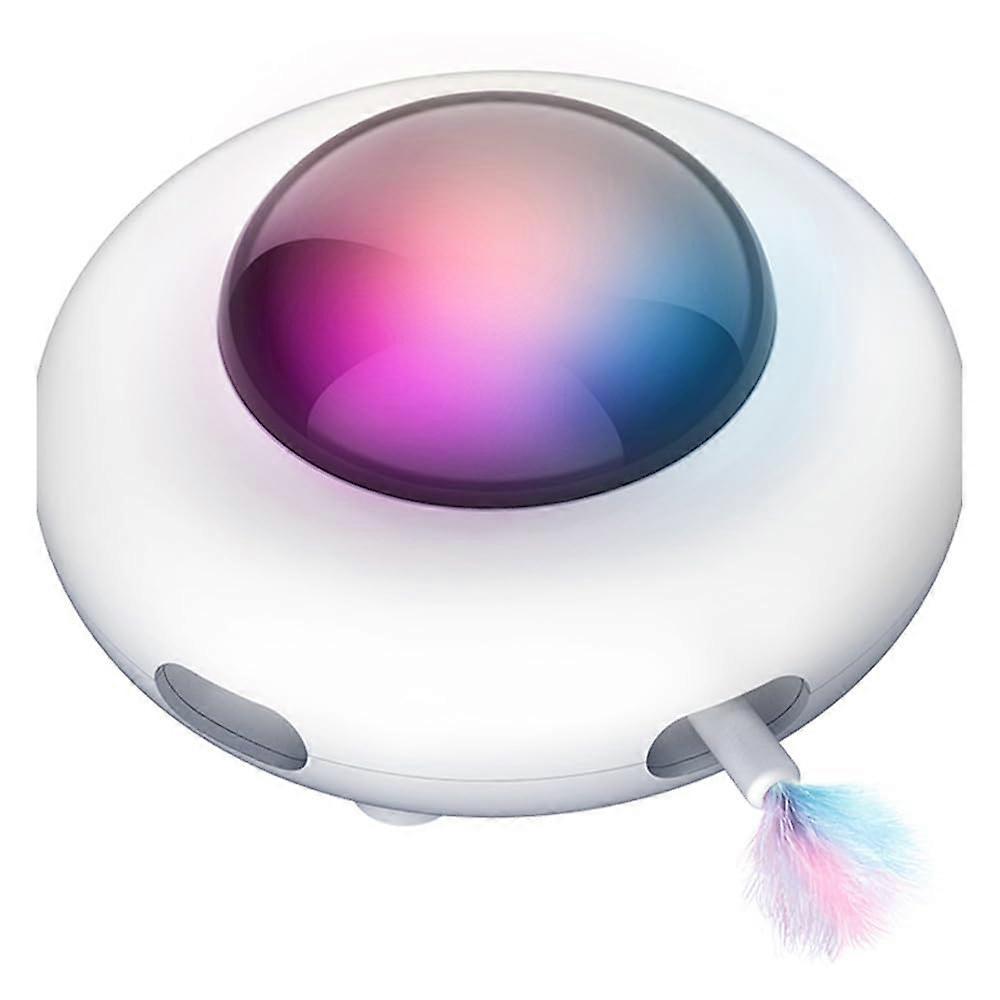 Interactive Cat Toy with Smart Play Mode, USB Rechargeable Feather Wand for Indoor Cats