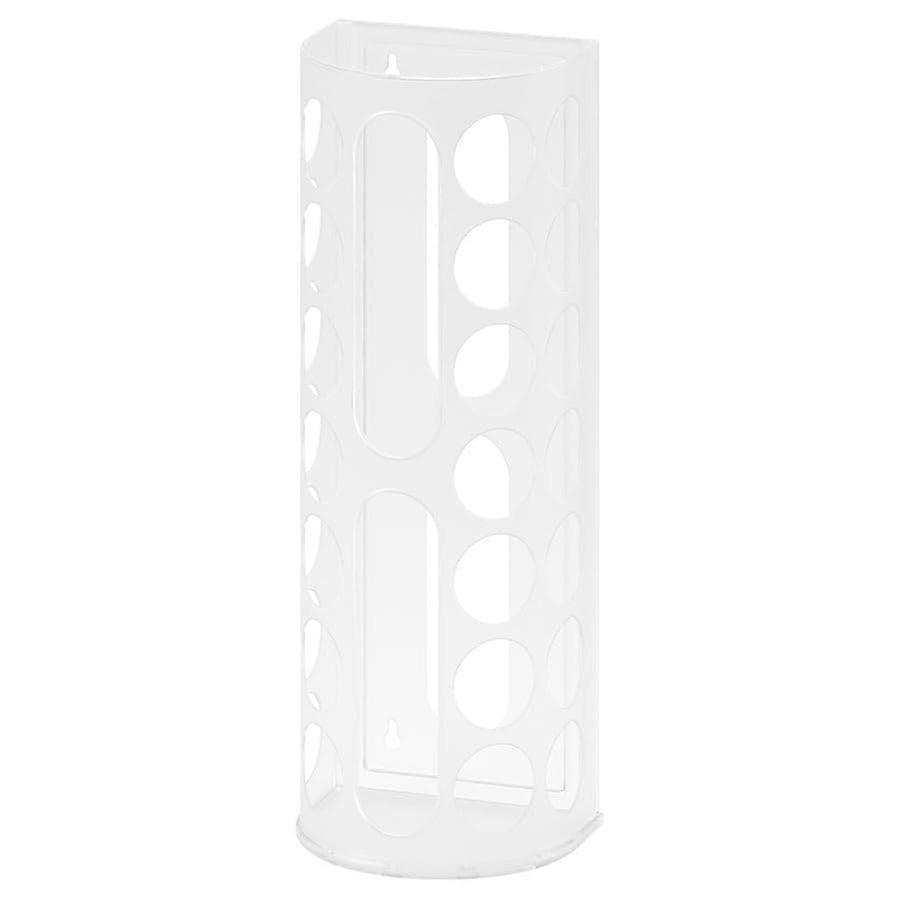 Plastic Bag Dispenser for Kitchen Wall or Cabinet, White Holder, SpaceSaving Easy Access