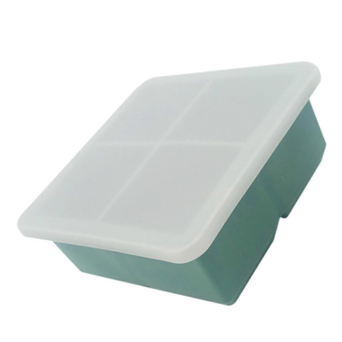 Silicone Ice Cube Tray with Lid Easy Release Stackable OdorProof for Freezer Whiskey Cocktails