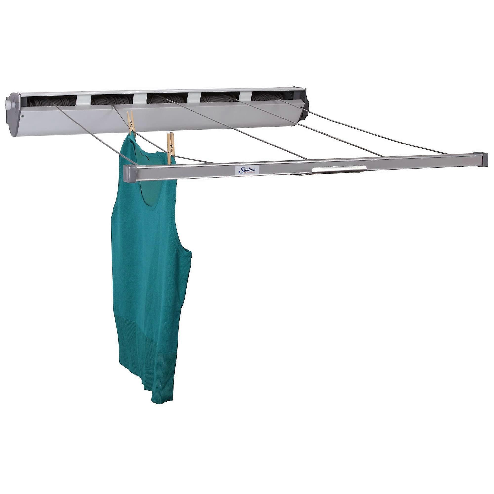 Retractable Clothesline 5 Line 170 ft Wall Mounted Indoor Outdoor Drying Rack Space Saving