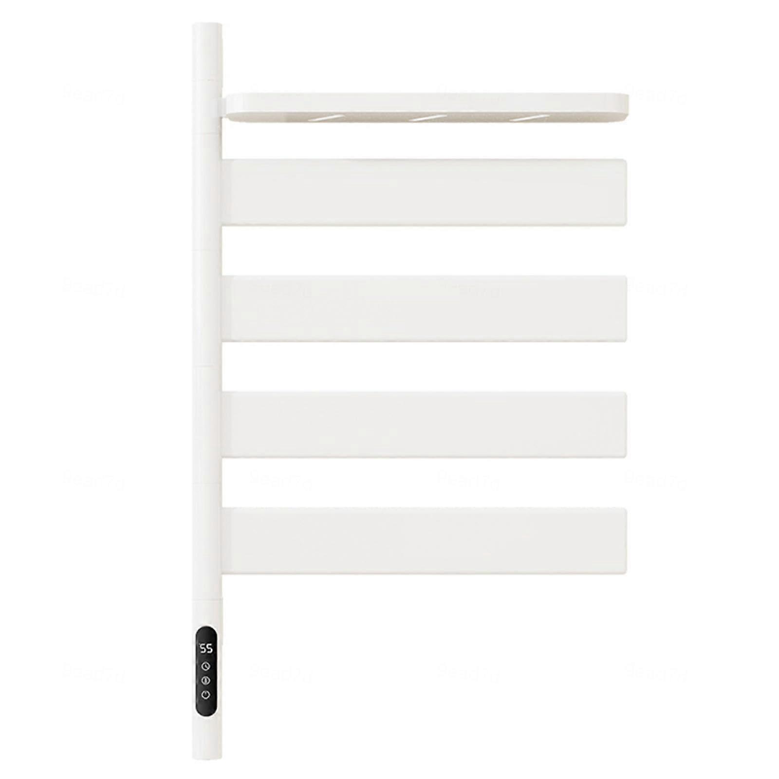 Heated Towel Rack for Bathroom with Timer, LED Display, Smart Temperature Control, 180° Rotating, Plugin or Hardwired, Black