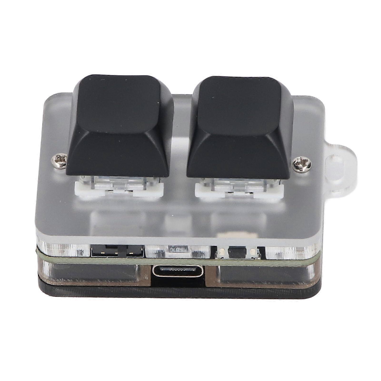 2 Key Programmable Macro Keyboard USB C Bluetooth RGB LED Custom Mechanical with Blue Switches