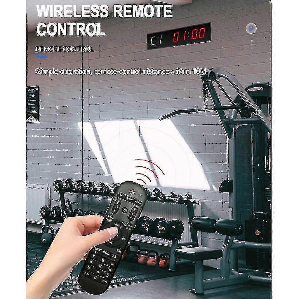 Large Gym Timer Clock Gym Stopwatch Count Down/up, Workout Timer Interval Clock - XN