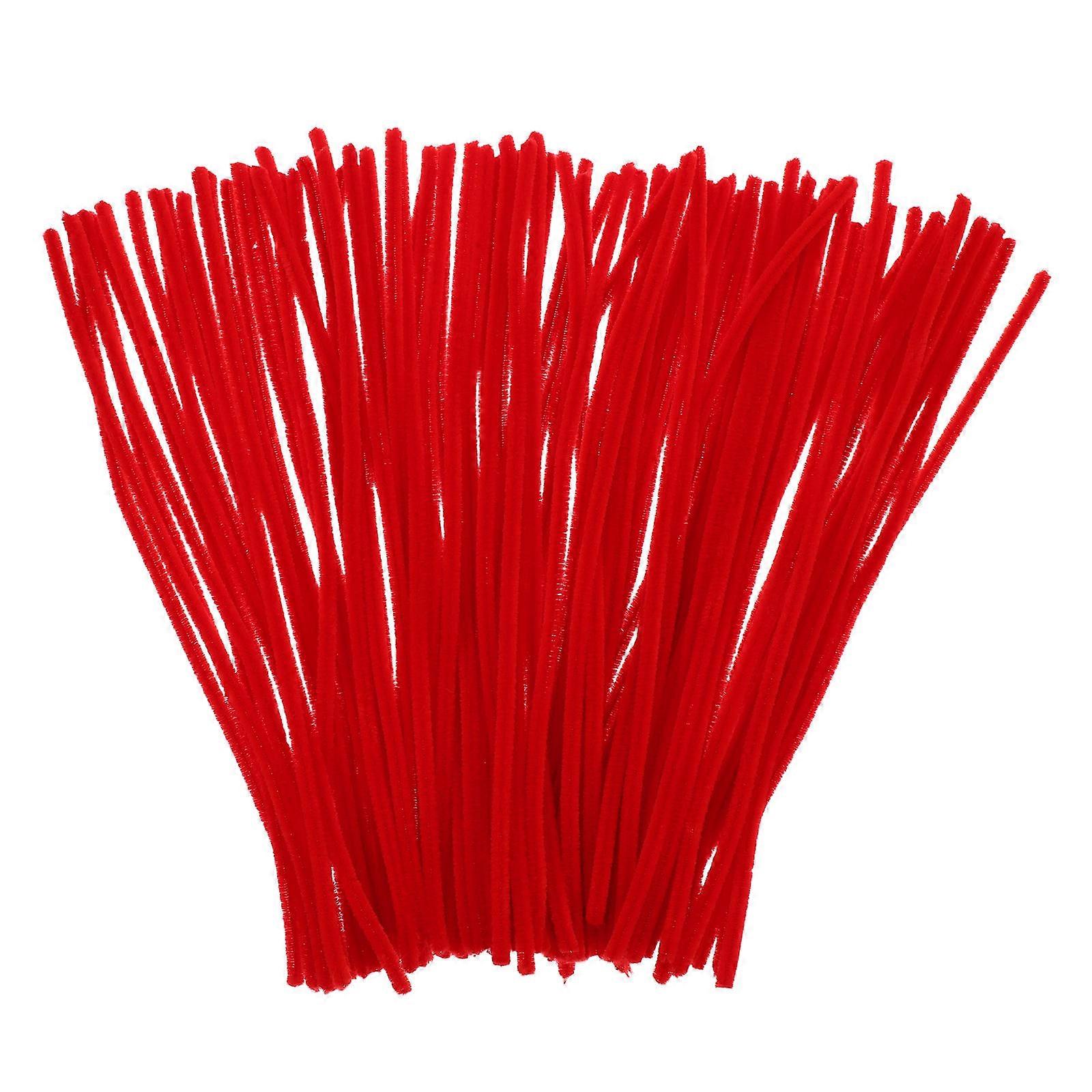 Red Chenille Stems DIY Craft Kit 200Pcs Pipe Cleaners for Classroom Art Projects