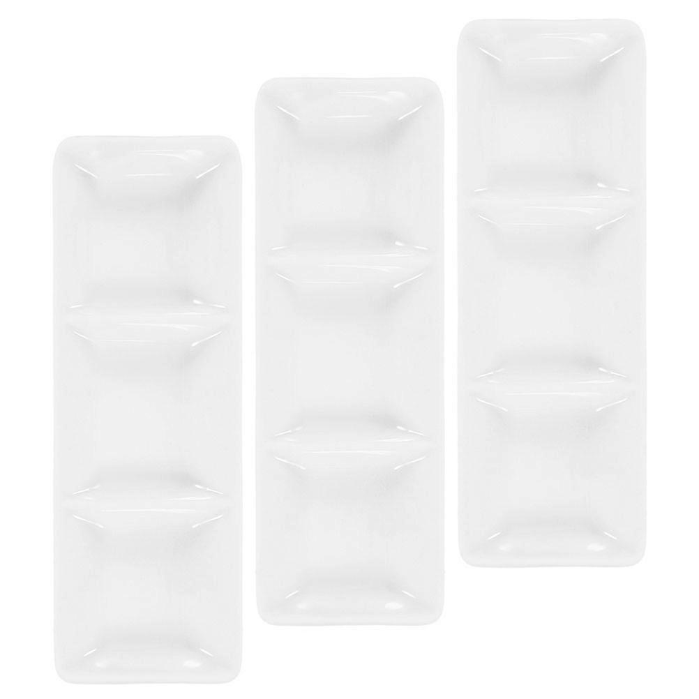 Ceramic Serving Platter Small Sauce Dishes for Storage 4Pcs White
