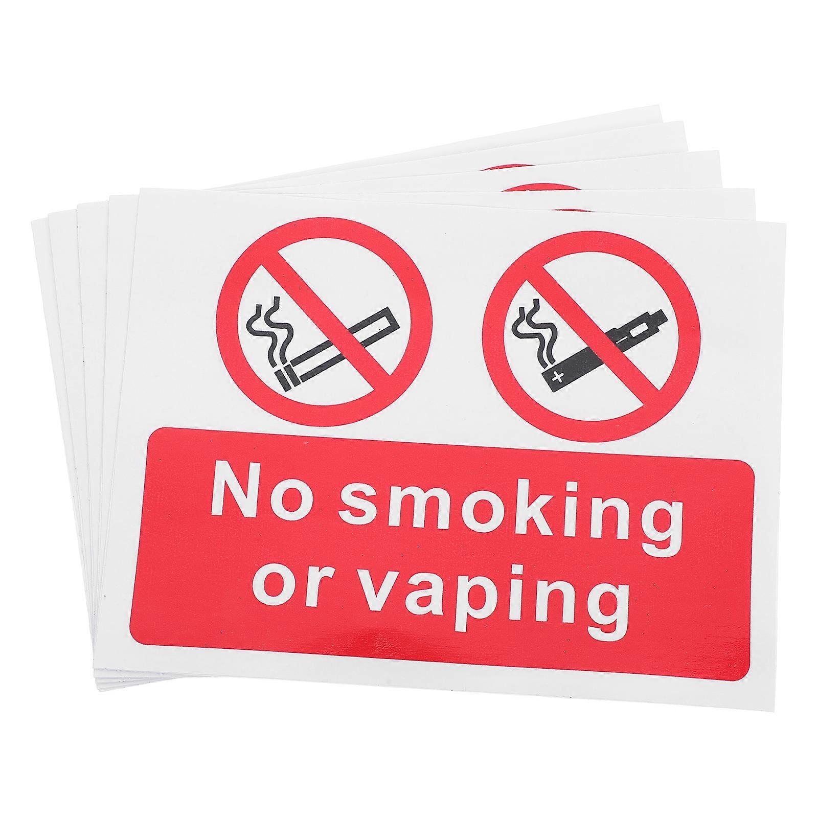 No Smoking Sign Sticker for No Smoking Or Function 5Pcs Adhesive Warning Decals