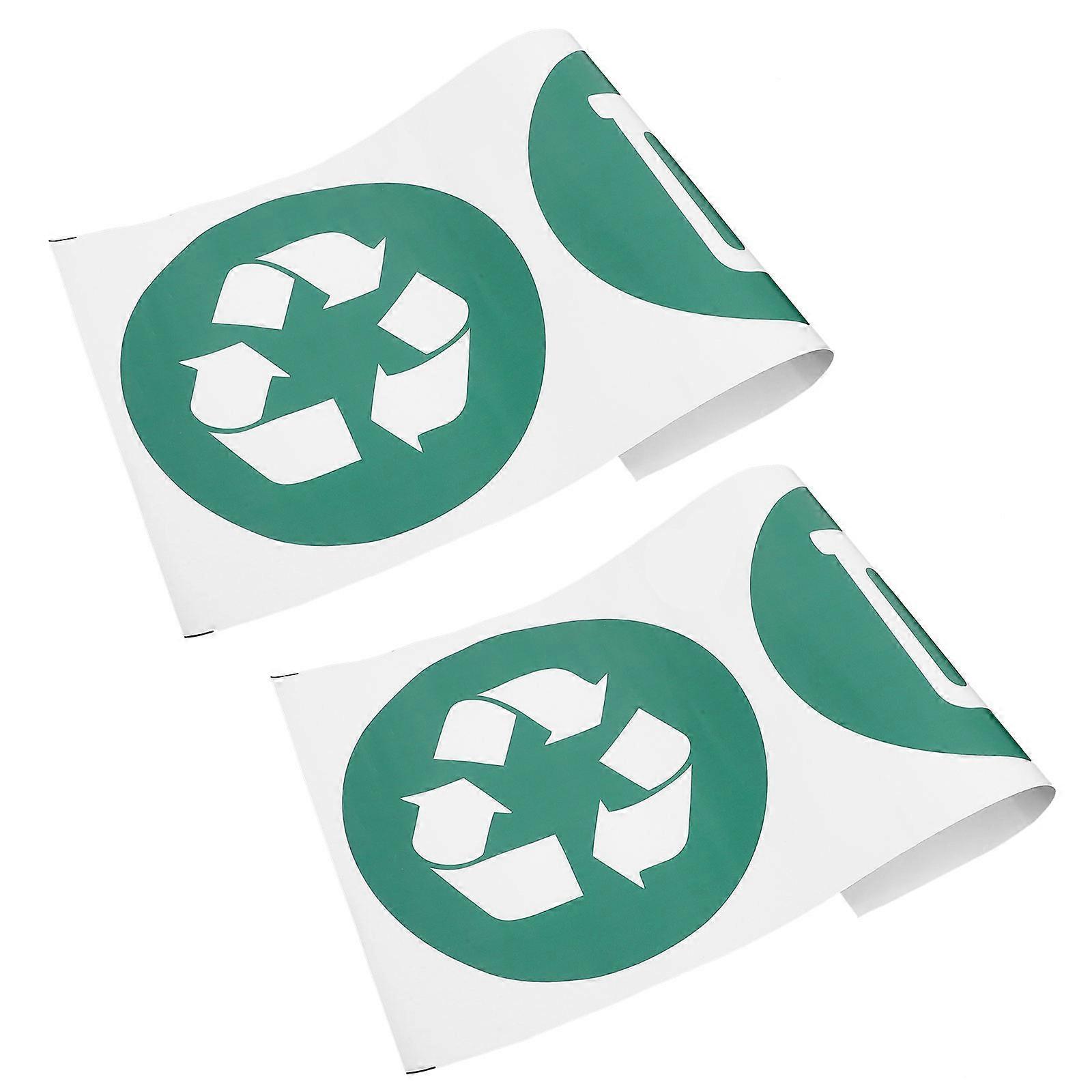 Trash Can Sticker Recycling Labels for Waste Sorting 2 Sheets Durable PVC Green