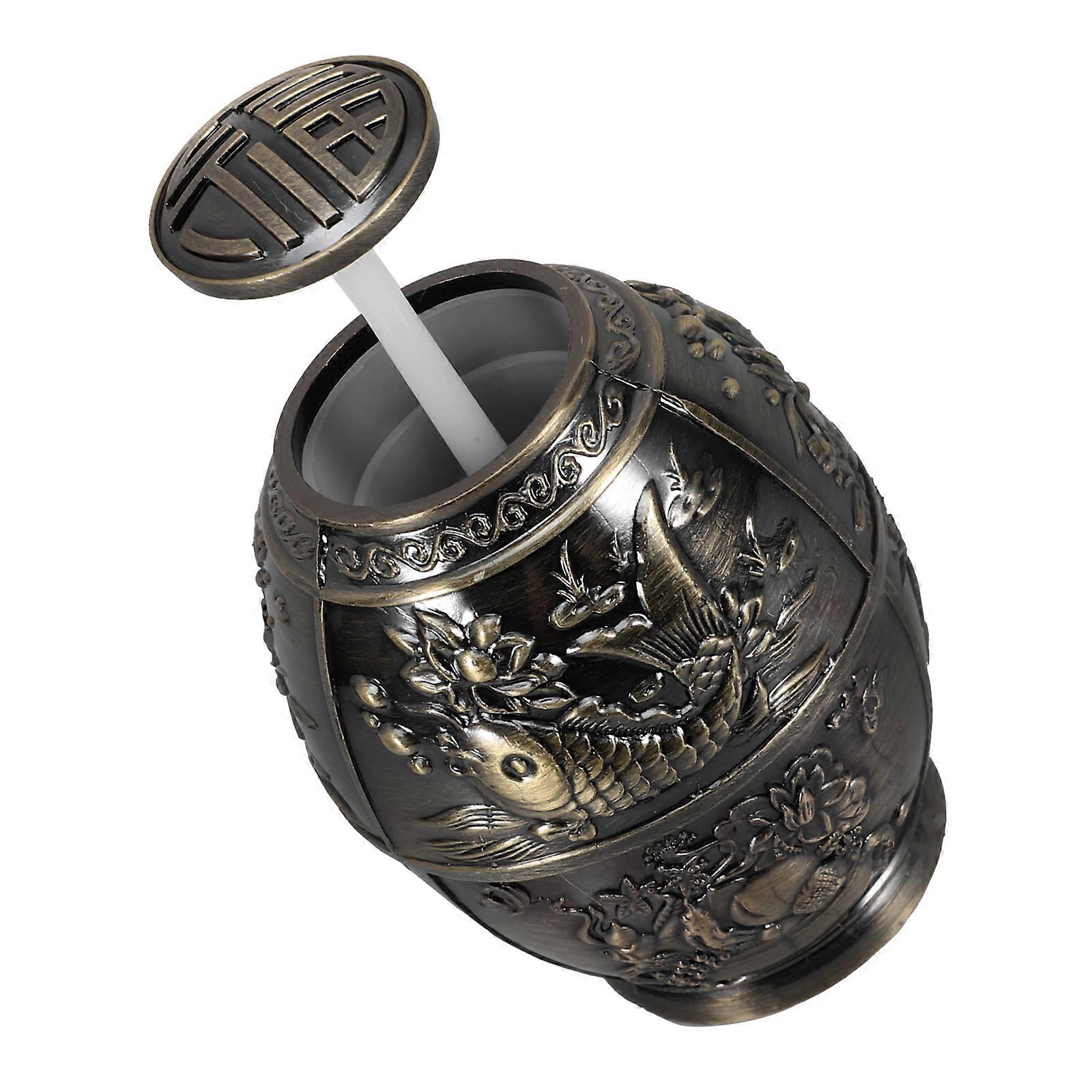 Automatic Toothpick Dispensers Pressing Type Copper Fish Shape Box For Restaurant 1Pcs