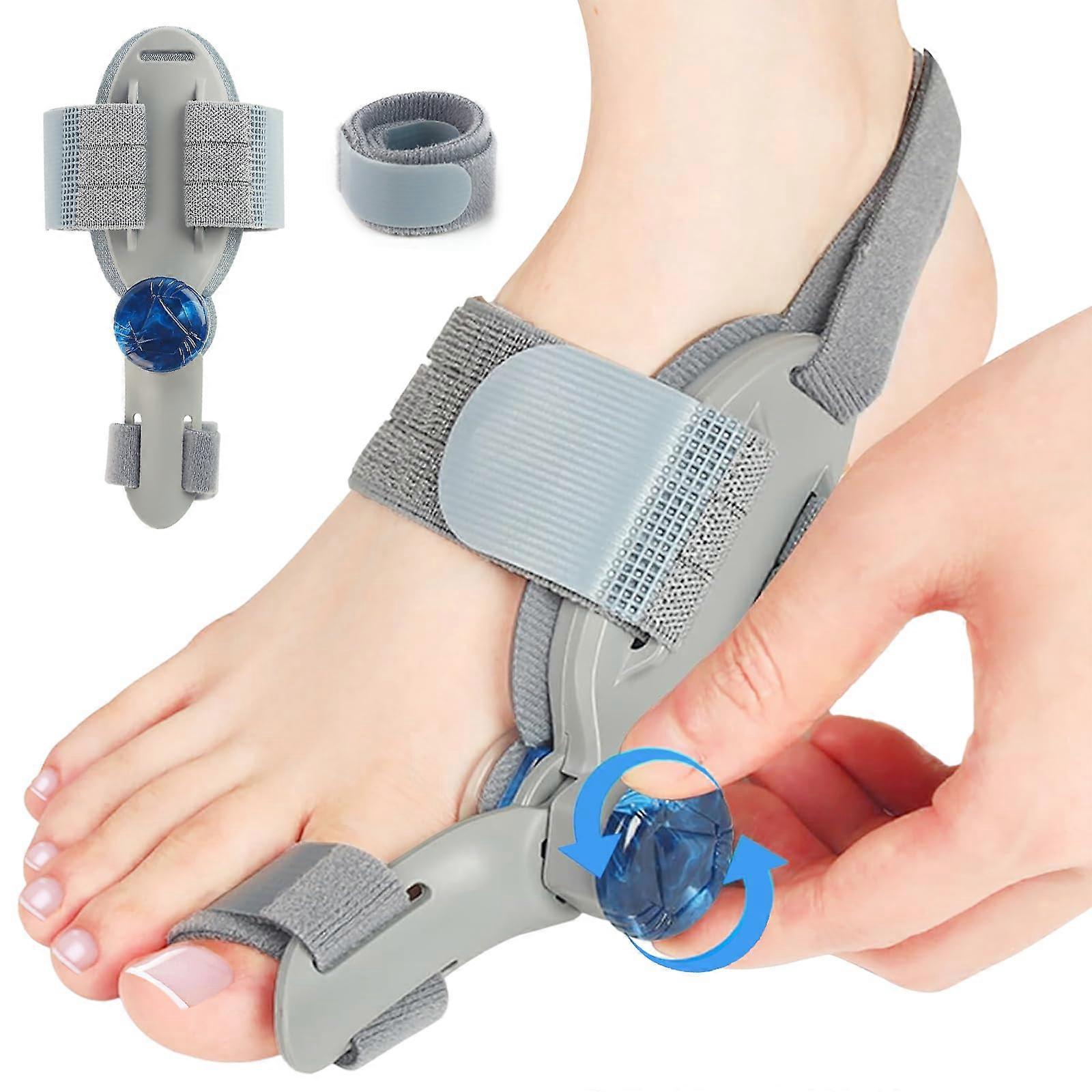 Adjustable Bunion Corrector and Hallux Valgus Splint with Fixation Plate for Toe Alignment Support