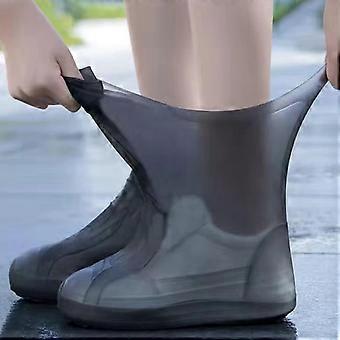 Waterproof Silicone Shoe Covers for Rain – Reusable, Non-Slip, Compatible with Men/Women/Kids (Black)