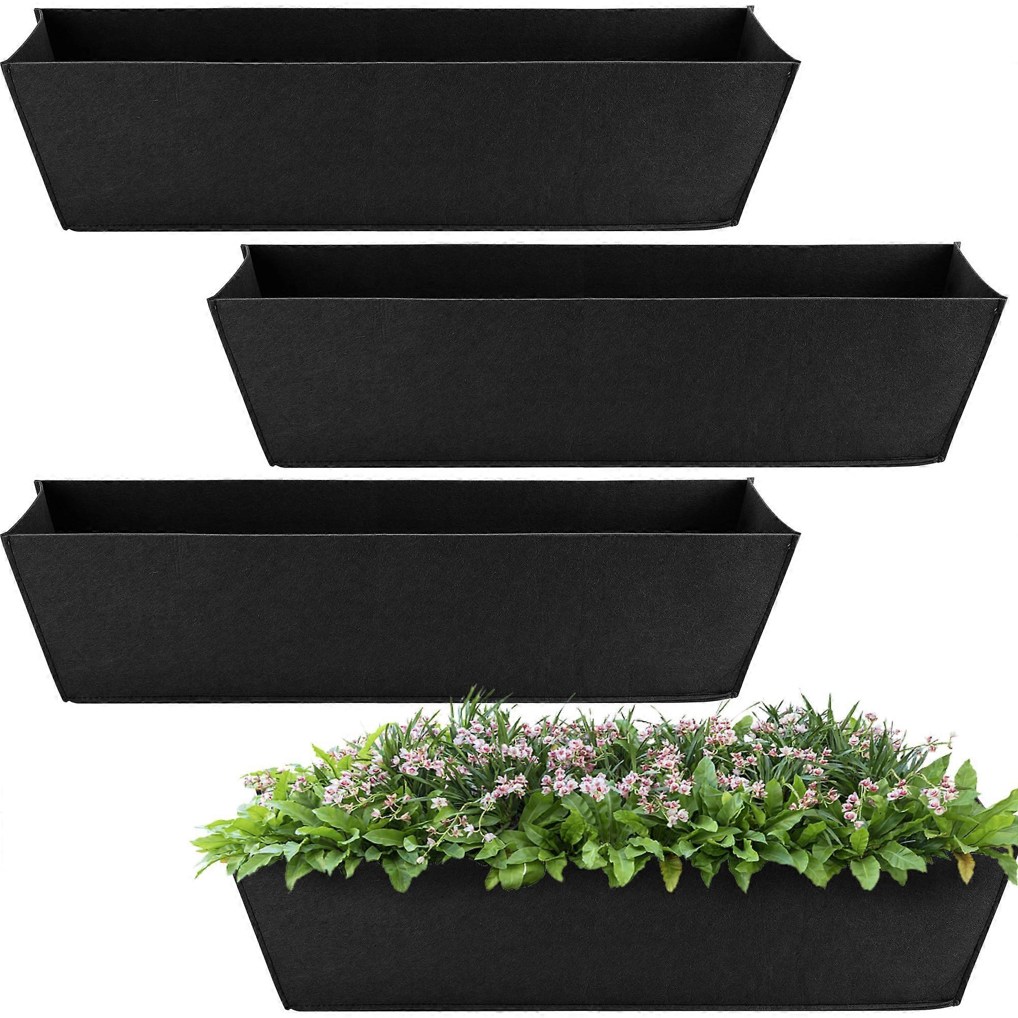 30 Inch Window Box Liners Black Felt Rectangular Planter Liners Breathable Drainage Outdoor Use