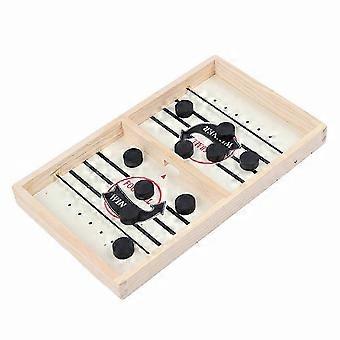 Wooden Tabletop Game for Family Fun Fast Paced Sling Puck Hockey Toy