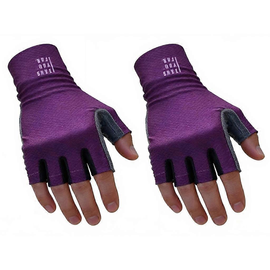Gants de cyclisme demi-doigts, respirants, antidérapants, sans doigts, pour le vélo et l'entraînement sportif, violet, taille S