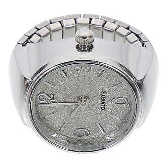 Quartz ringhorloge, casual vingerhorloge voor decoratie, zinklegering, lichtgrijs