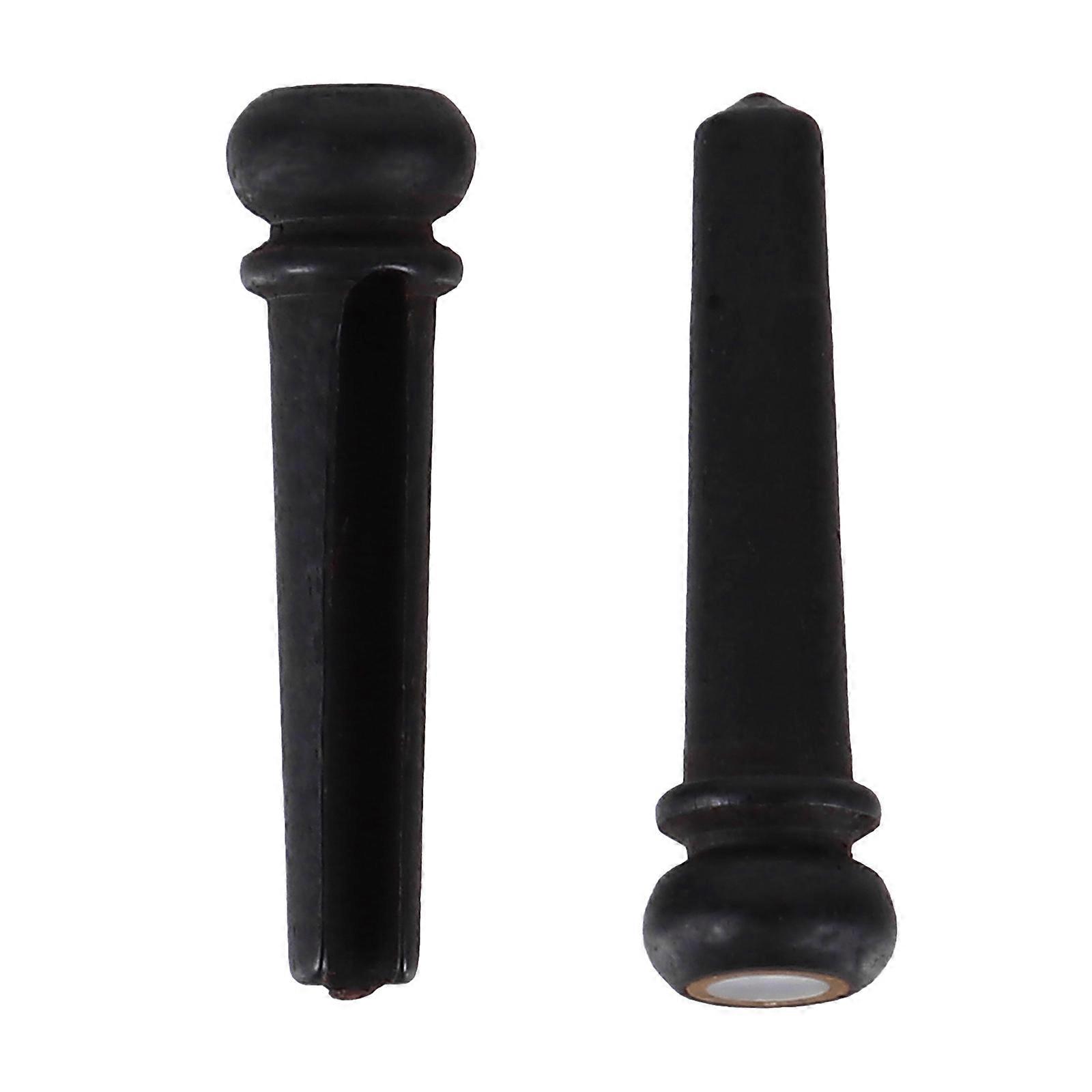 Guitar String Studs Ebony Bridge Pin for Sound Improvement 2Pcs