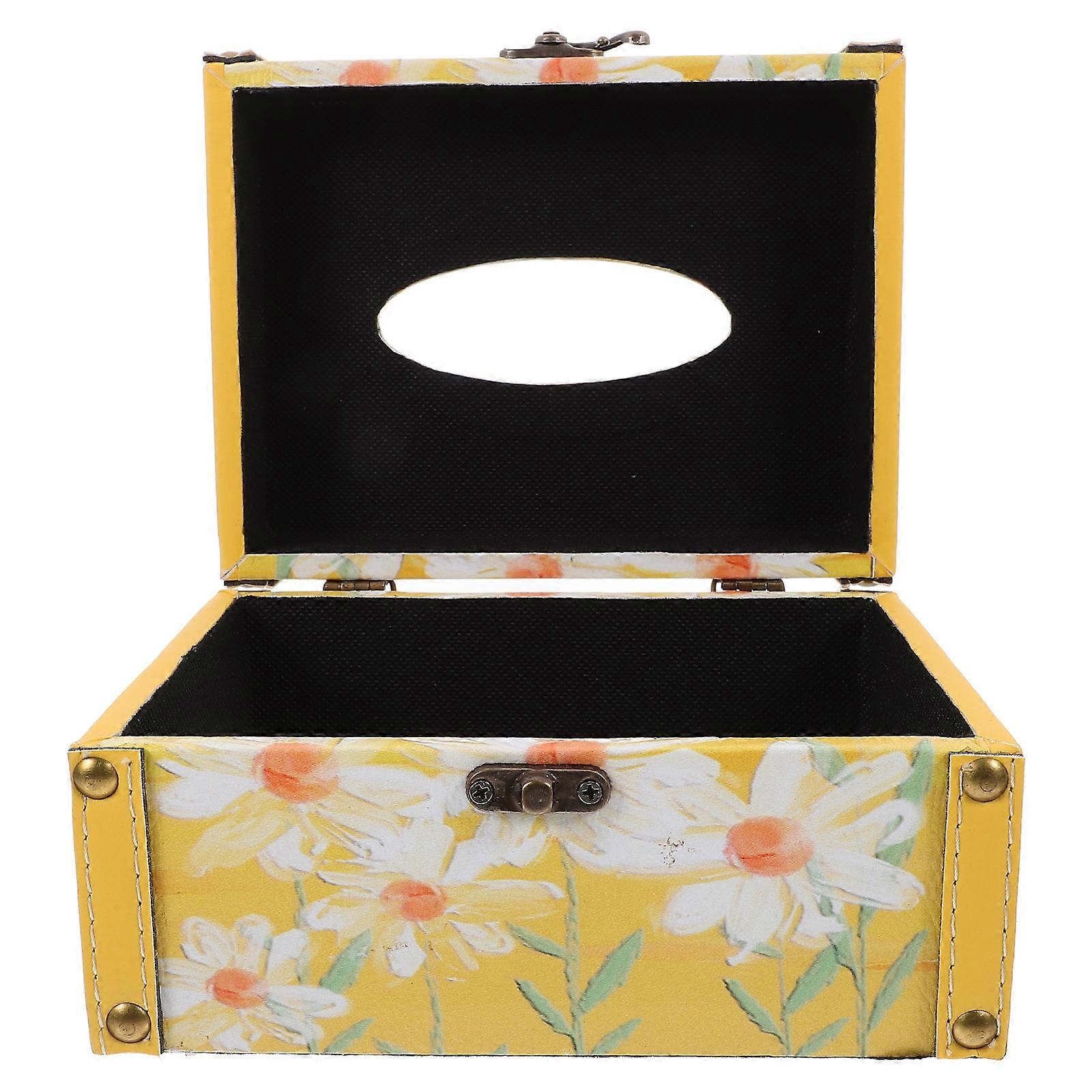 Wood Tissue Box Cover for Paper Dispenser Function 3Pcs Set