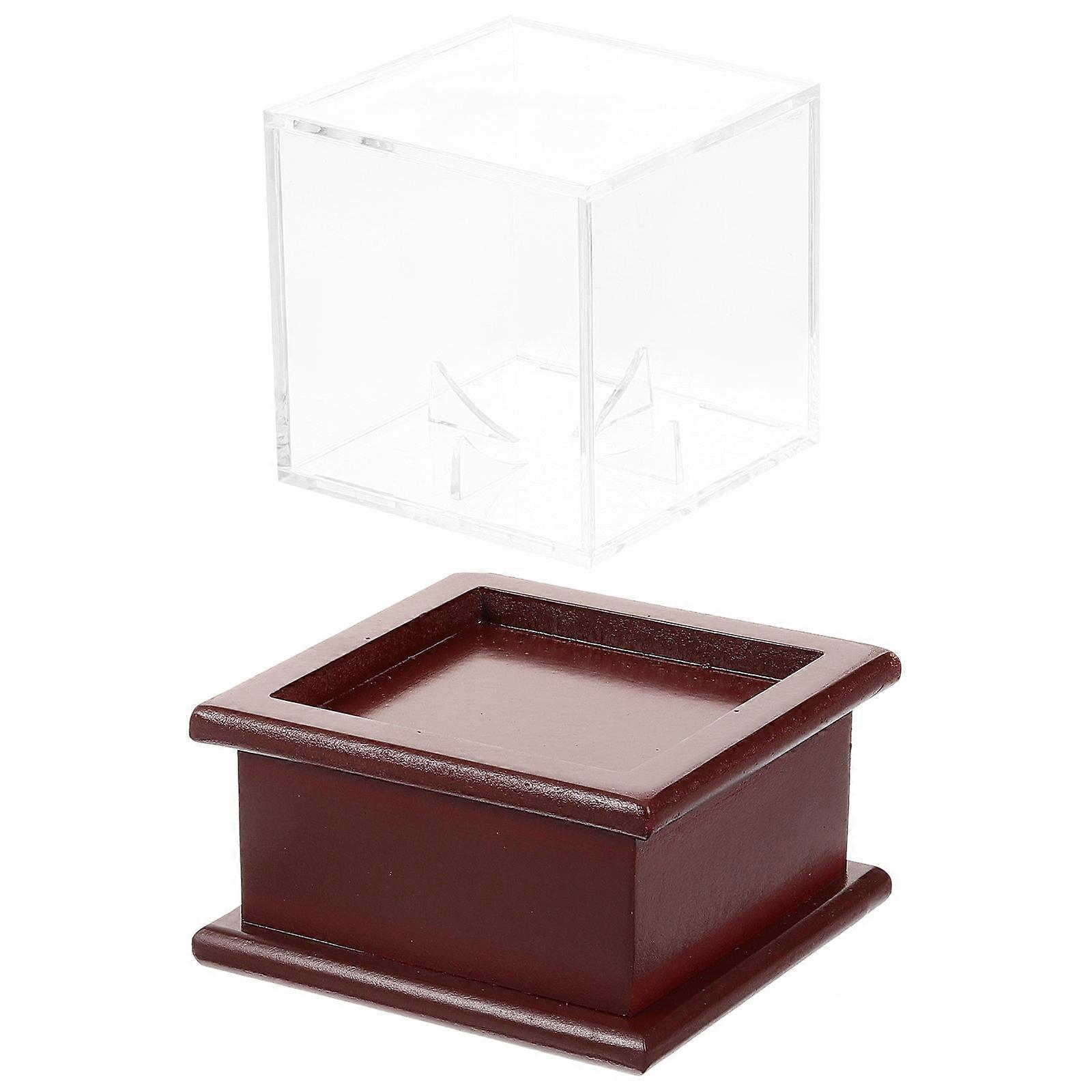 Baseball Display Box Acrylic Square Holder Display Case for Storage