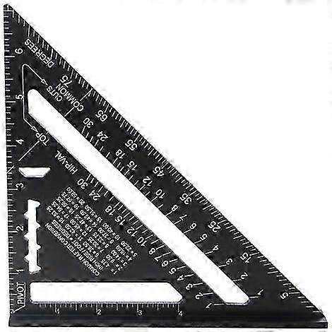 7-inch High-Precision Aluminum Alloy Triangular Square Protractor, Black