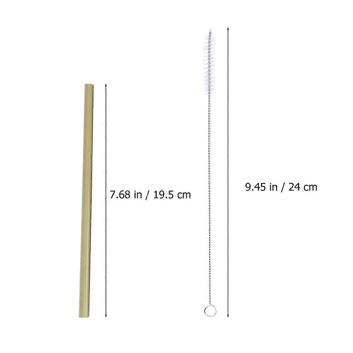 Straw Bamboo Straw for Drinking 11Pcs Set