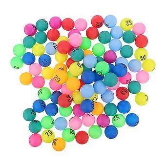 100pcs Colorful Bingo Prize Balls Party Decorations Raffle Games Multi-Color Numbered Balls Bingo Game Accessories Lottery Toys