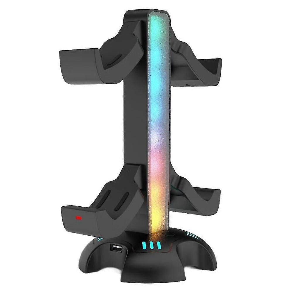 Multiple Function Charging Stand for PS5 Dualsense Controller with Adjustable RGB Lighting Dual Charging Function