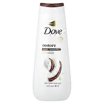 Dove, Restore, dusjsåpe, kokosnøtt og kakaosmør, 591 ml, 2-pakning
