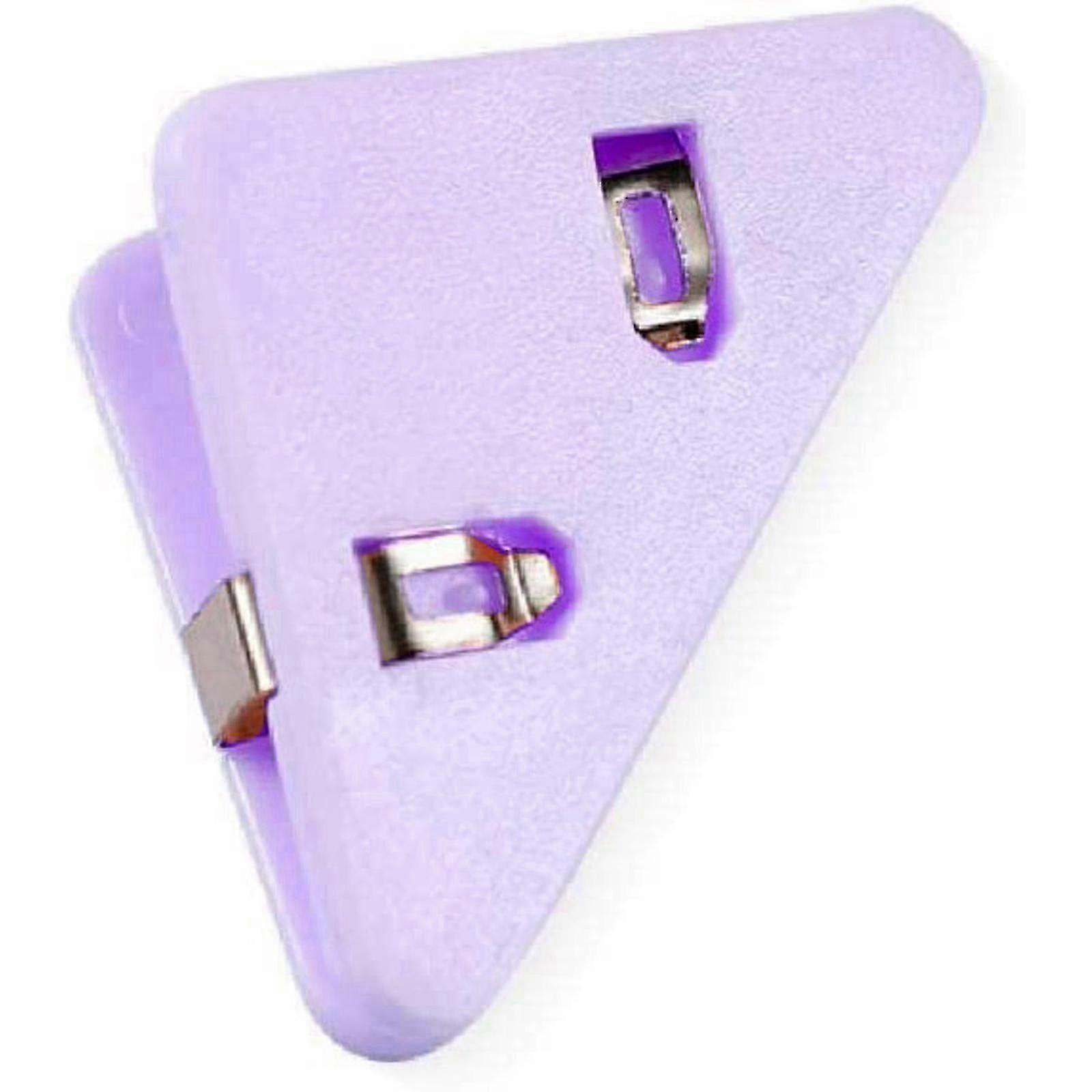 Triangular File Clips for Book Binding, Corner Clamp Folder Organizer - Solid Purple Stationery for Students