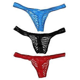 3/set Men Sexy Mesh G-string Underwear Thong T-back Stretch Briefs Pouch