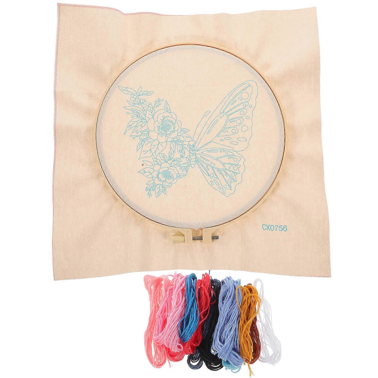 Beginner Embroidery Starter Kit for Decor 2Sets with Assorted Color