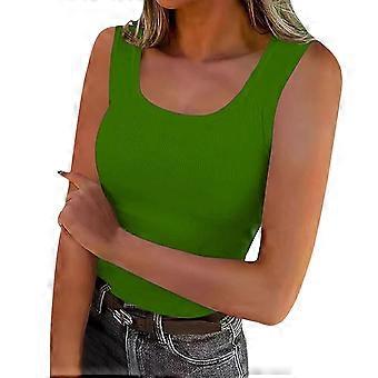 Womens Tank Tops Summer Scoop Neck Sleeveless Ribbed Basic Tee Shirt Casual Slim Fitted Going out Clothes