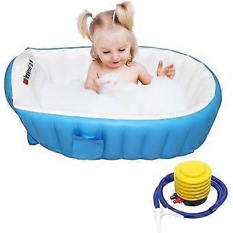 FOLAYA Inflatable Baby Bathtub - Anti-Slip and Foldable - For 0-3 Years Old - Blue