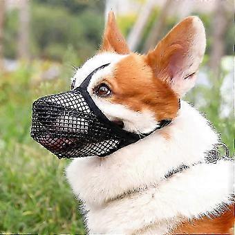 Soft Mesh Dog Muzzle, Full-Cover and Breathable, Adjustable for Small Medium Large Dogs