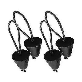 Kayak Scupper Plugs, Universal Canoe Rubber Plug With Lanyard Dugout Canoeing Drain Holes Stopper Bungs Replacement Accessory(4pcs, Black)
