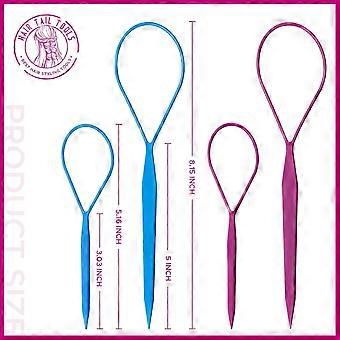 Hair Tail Tools, Braid Accessories Ponytail Maker, 4-Piece Set (2 Pairs, 2 Colors)