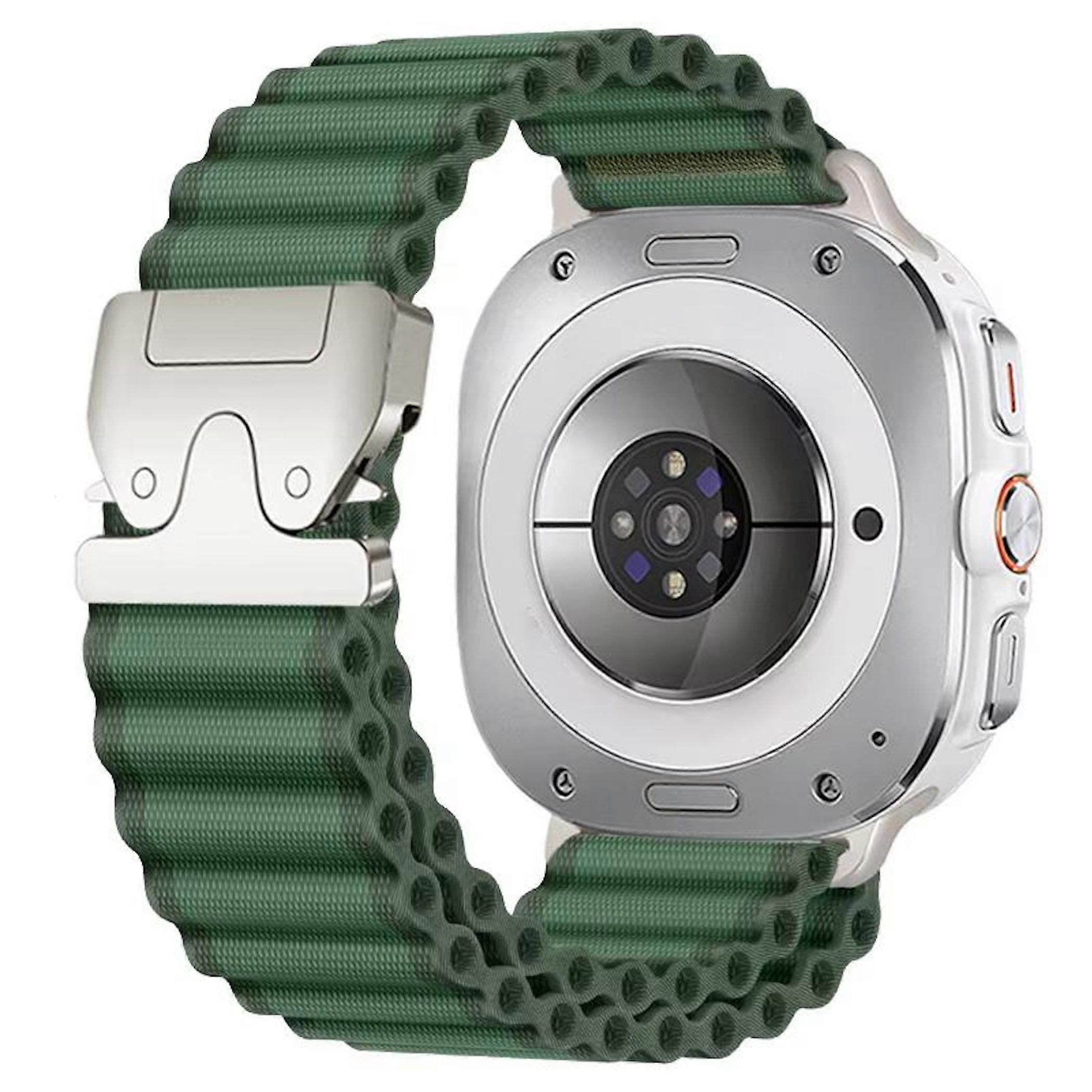 Nylon Outdoor Wristband for Samsung Galaxy Watch 8 / 8 Classic Sport Replacement Green