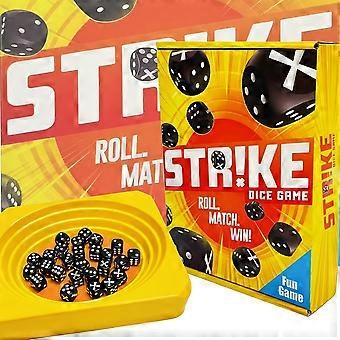 Strike Dice Game, Brain Teasing Memory Matching Board Game for 2-5 Players, 15-Minute Quick Play with Dice Roll Strategy, Plastic Boxed Set for Family