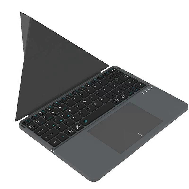 Bluetooth Wireless Folding Keyboard with Touchpad Leather Cover Bracket 64 Keys Suitable compatible Tablet IPad