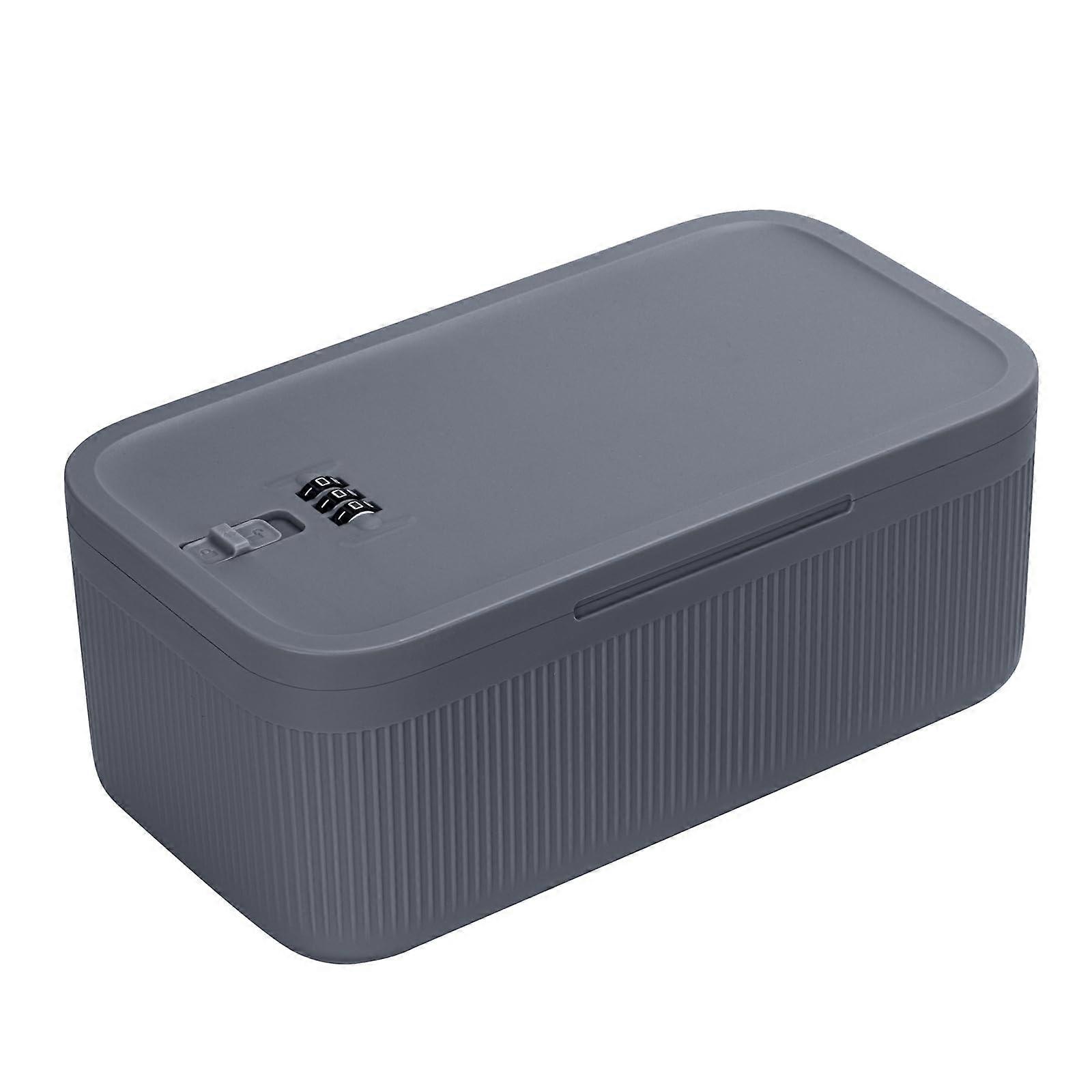 Small Medication Lock Box with Combination Code, Blue Lockable Storage Box for Pills and  Items