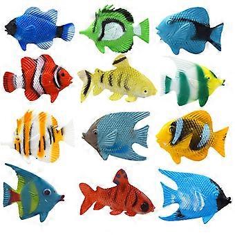 12pcs Mini Tropical Fish Party Favor Fisch für Kinder Lernen Lernspielzeug