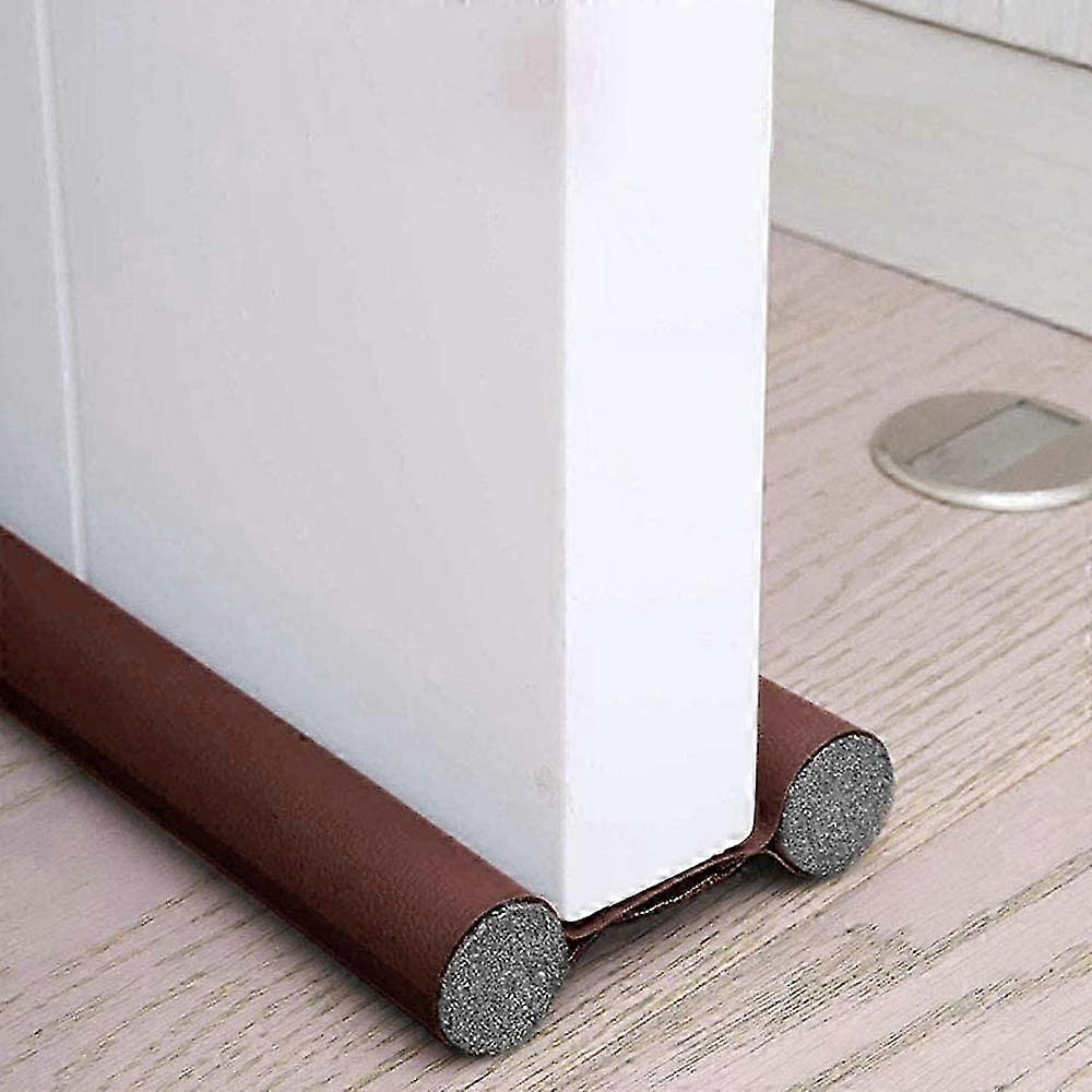 Double Insulated Door Draft Excluder,Cold Draft Stopper(Brown)