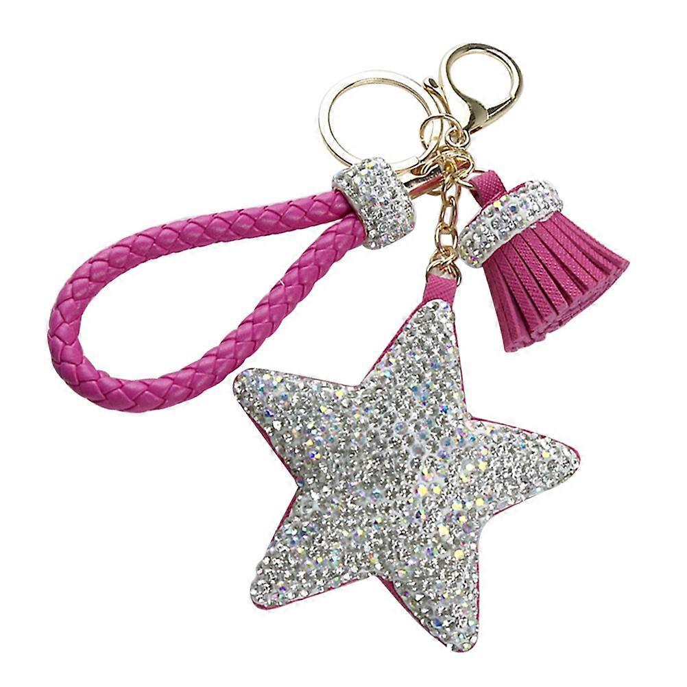 Pentagram Keychains Star Key Holder Designed for Hanging Keys 2Pcs Rosy