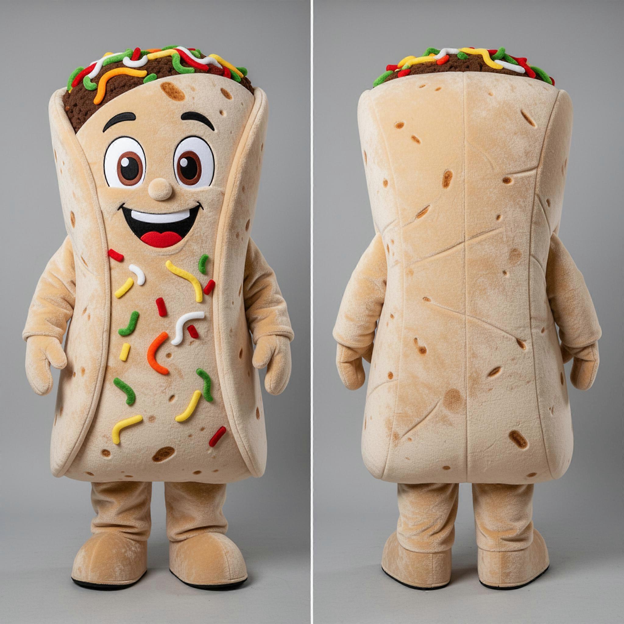 MASTICOT Beige Padded Cartoon Enchiladas Mascot