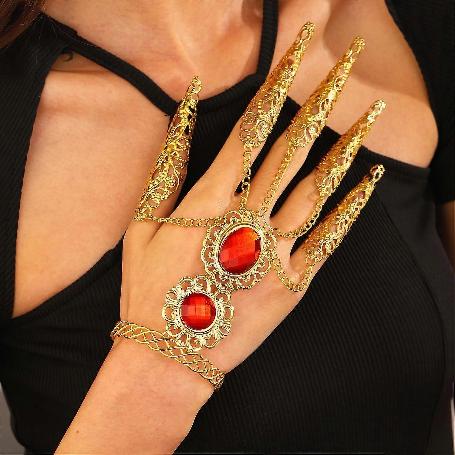 1Pc Alloy Ring Bracelets Flower Cuff Bangles Red Inner Diameter: 2-1/2 inch(6.3cm)