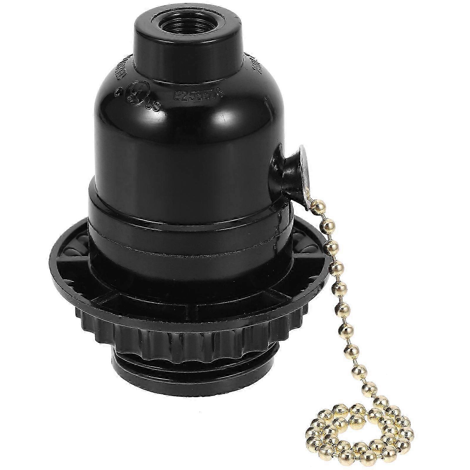 Pull Switch Adapter E27 Light Bulb Lamp Holder Round Threaded Collar 1Set