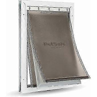 Pet Door System Insulated 3-Panel Weather Resistant Metal Frame Magnetic Seal Sliding Closure